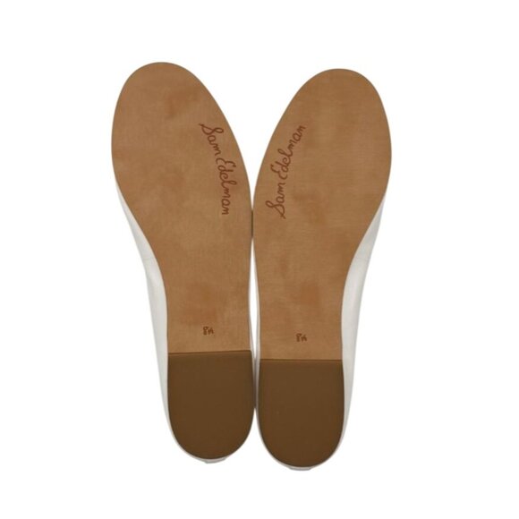 Sam Edelman Felicia Luxe Ballet Flats White Leather Bow Detail NWB – Size 8.5 - Picture 2 of 5